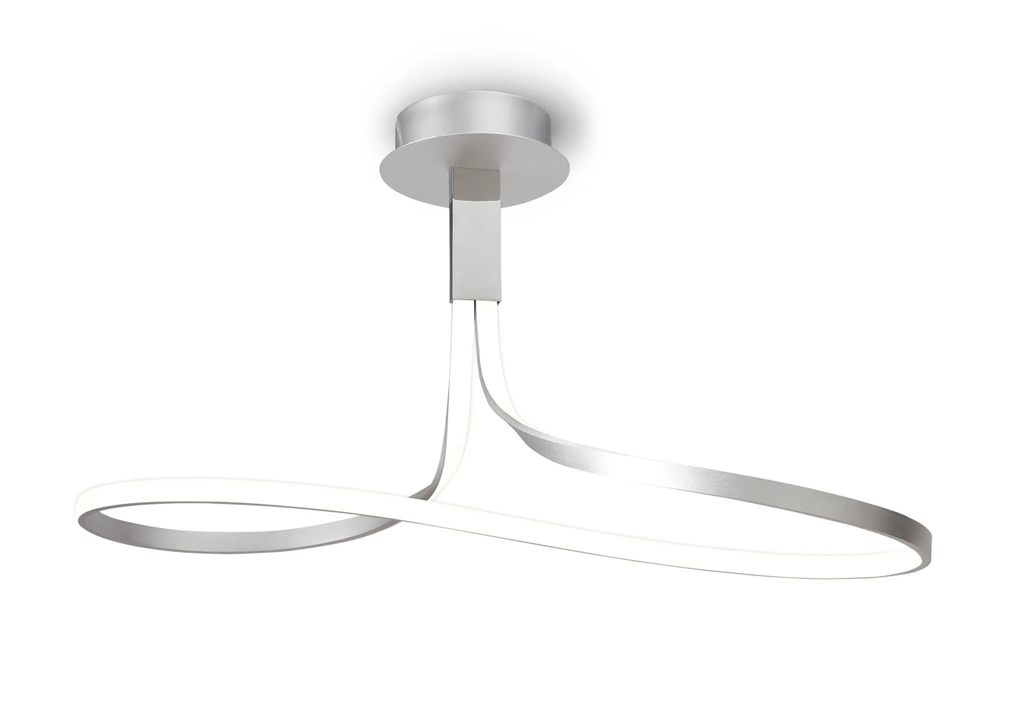 Nur Silver Rectangular Semi Flush DImmable 40W LED